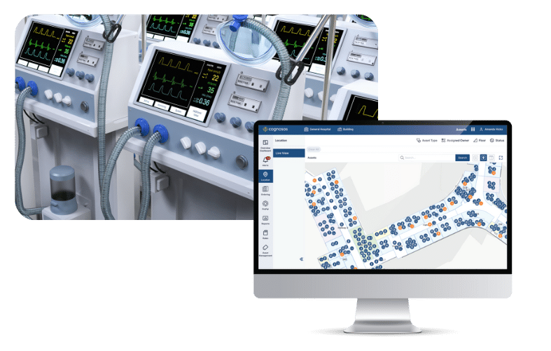 Hospital Equipment with Cognosos RTLS asset tracking
